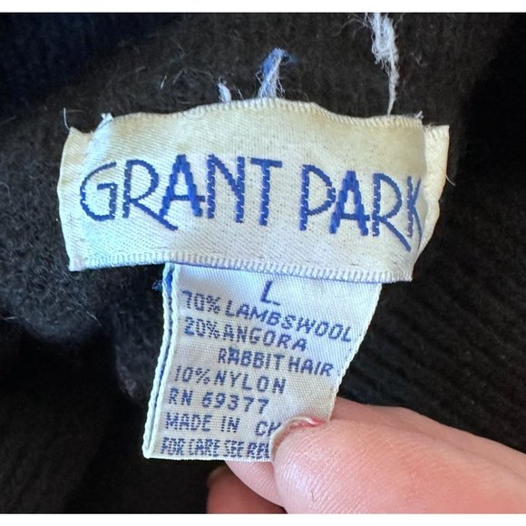 Vintage Grant Park Turtleneck Sweater LRG Black Lambswool Angora Knit Pu… - Picture 12 of 12